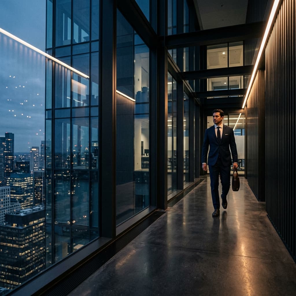 Professional man walking in office